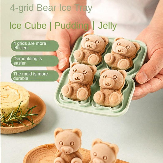 4 Grid Bear Silicone Ice Tray - Trek&Hive