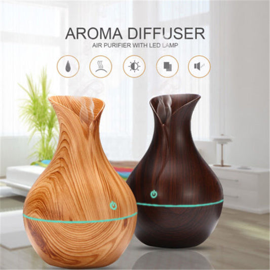 Vase Shape Wood Grain Humidifier - Trek&Hive